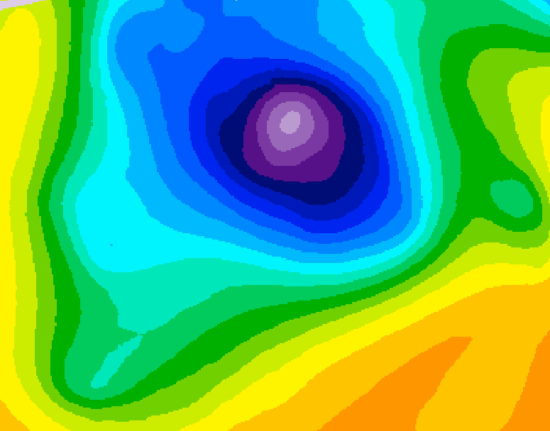 GDPS 500 millibar geopotential height 222 hour forecast chart for Canada based on 2026/04/01 1200Z data
