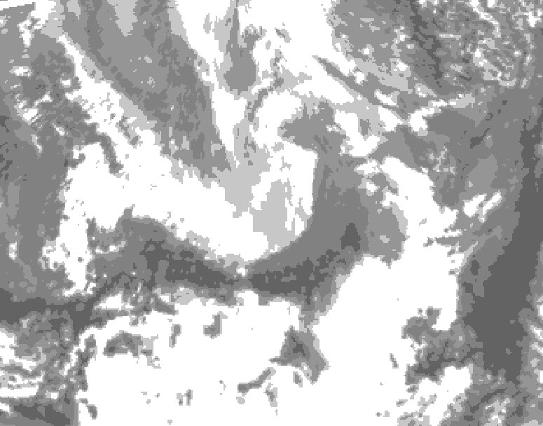 GDPS total cloud 180 hour forecast chart for Canada based on 2026/04/01 0000Z data