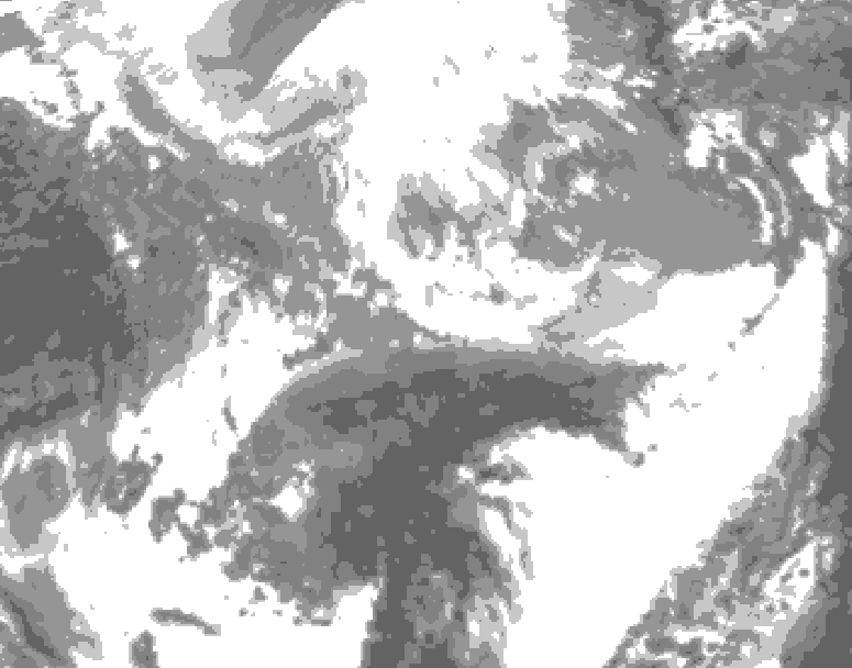 GDPS total cloud 228 hour forecast chart for Canada based on 2026/04/01 0000Z data