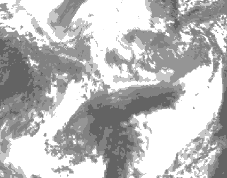 GDPS total cloud 234 hour forecast chart for Canada based on 2026/04/01 0000Z data
