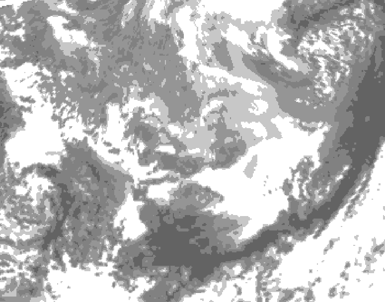 GDPS total cloud 012 hour forecast chart for Canada based on 2026/04/01 1200Z data