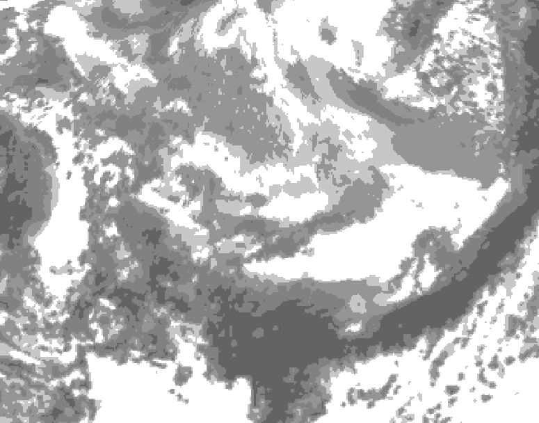 GDPS total cloud 024 hour forecast chart for Canada based on 2026/04/01 1200Z data