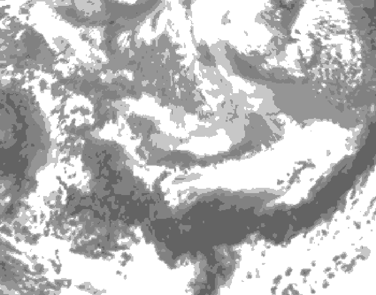 GDPS total cloud 030 hour forecast chart for Canada based on 2026/04/01 1200Z data