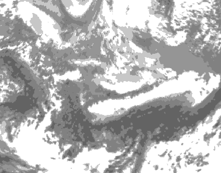 GDPS total cloud 042 hour forecast chart for Canada based on 2026/04/01 1200Z data