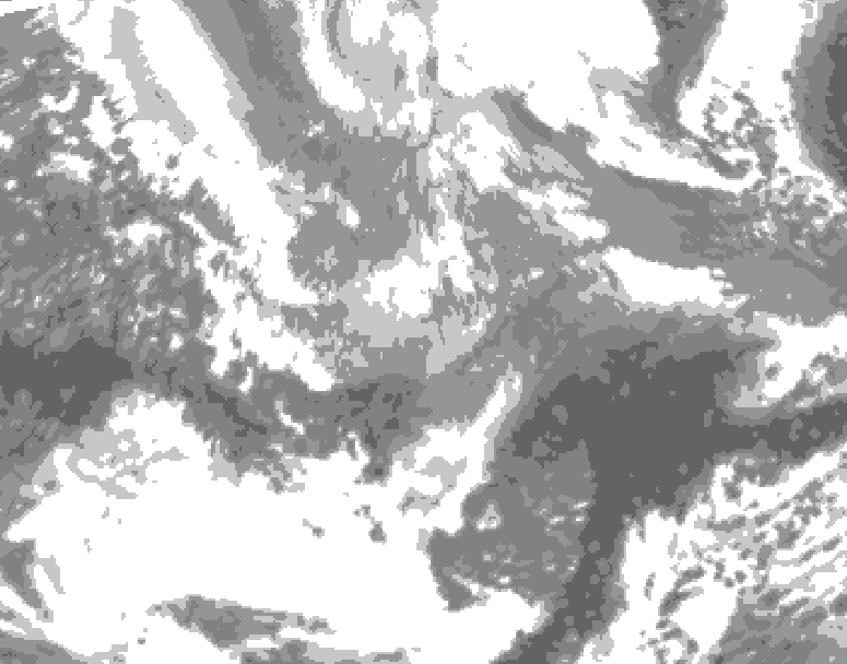 GDPS total cloud 096 hour forecast chart for Canada based on 2026/04/01 1200Z data
