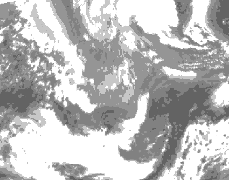 GDPS total cloud 102 hour forecast chart for Canada based on 2026/04/01 1200Z data