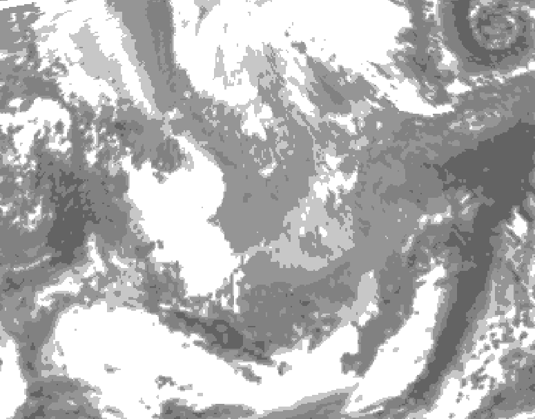 GDPS total cloud 120 hour forecast chart for Canada based on 2026/04/01 1200Z data