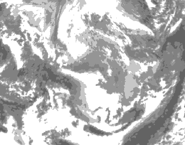 GDPS total cloud 144 hour forecast chart for Canada based on 2026/04/01 1200Z data