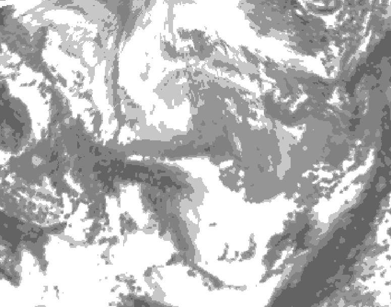 GDPS total cloud 150 hour forecast chart for Canada based on 2026/04/01 1200Z data