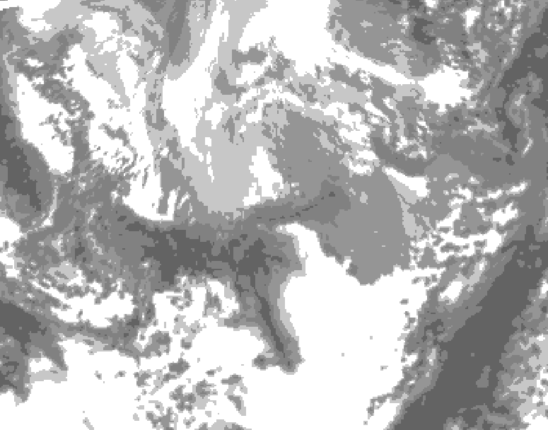 GDPS total cloud 156 hour forecast chart for Canada based on 2026/04/01 1200Z data