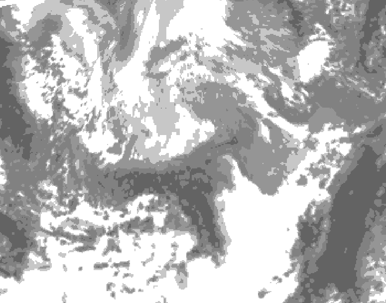 GDPS total cloud 162 hour forecast chart for Canada based on 2026/04/01 1200Z data