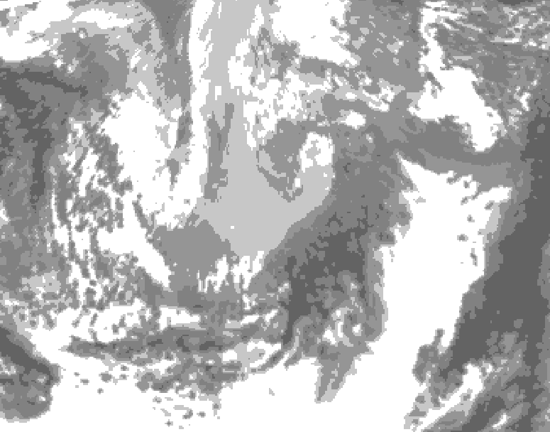 GDPS total cloud 180 hour forecast chart for Canada based on 2026/04/01 1200Z data