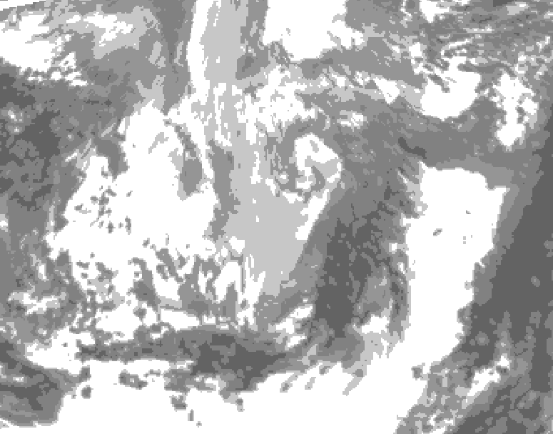 GDPS total cloud 186 hour forecast chart for Canada based on 2026/04/01 1200Z data