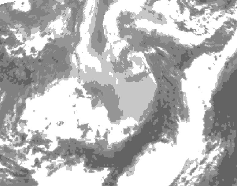 GDPS total cloud 198 hour forecast chart for Canada based on 2026/04/01 1200Z data