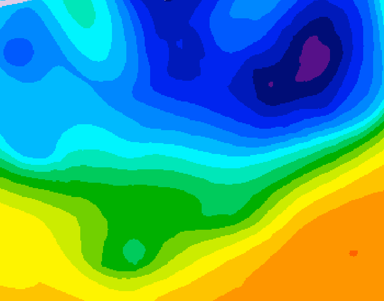 GDPS 500 millibar geopotential height 036 hour forecast chart for Canada based on 2026/04/02 0000Z data