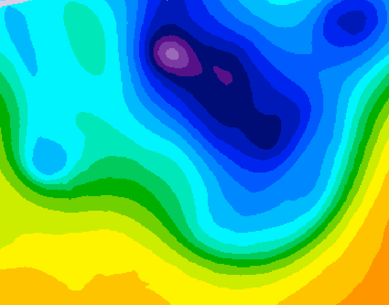 GDPS 500 millibar geopotential height 120 hour forecast chart for Canada based on 2026/04/02 0000Z data