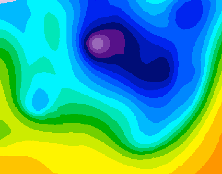 GDPS 500 millibar geopotential height 132 hour forecast chart for Canada based on 2026/04/02 0000Z data
