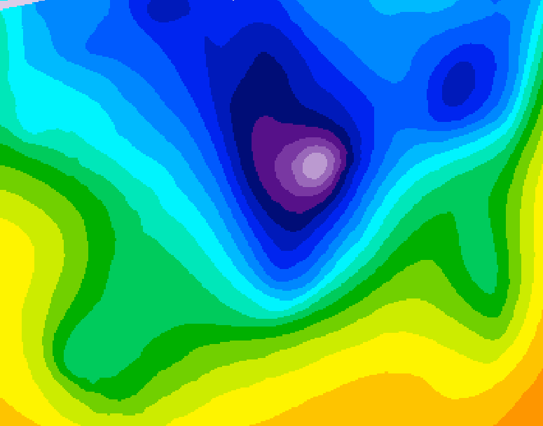 GDPS 500 millibar geopotential height 180 hour forecast chart for Canada based on 2026/04/02 0000Z data