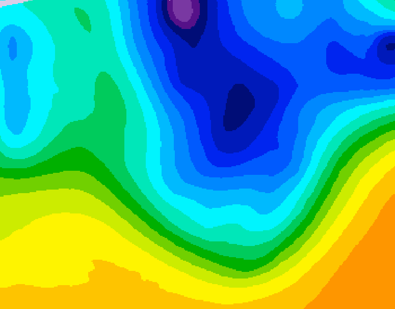 GDPS 500 millibar geopotential height 084 hour forecast chart for Canada based on 2026/04/02 1200Z data