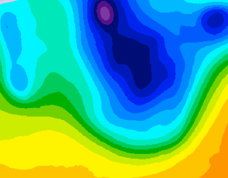 GDPS 500 millibar geopotential height 096 hour forecast chart for Canada based on 2026/04/02 1200Z data
