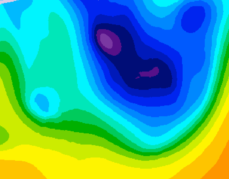 GDPS 500 millibar geopotential height 120 hour forecast chart for Canada based on 2026/04/02 1200Z data