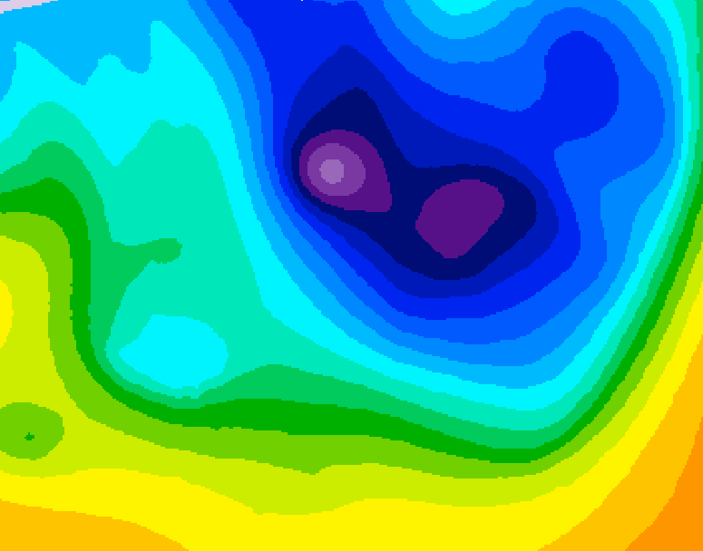 GDPS 500 millibar geopotential height 132 hour forecast chart for Canada based on 2026/04/02 1200Z data