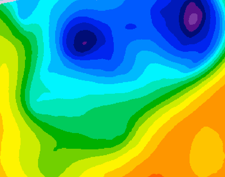 GDPS 500 millibar geopotential height 222 hour forecast chart for Canada based on 2026/04/02 1200Z data