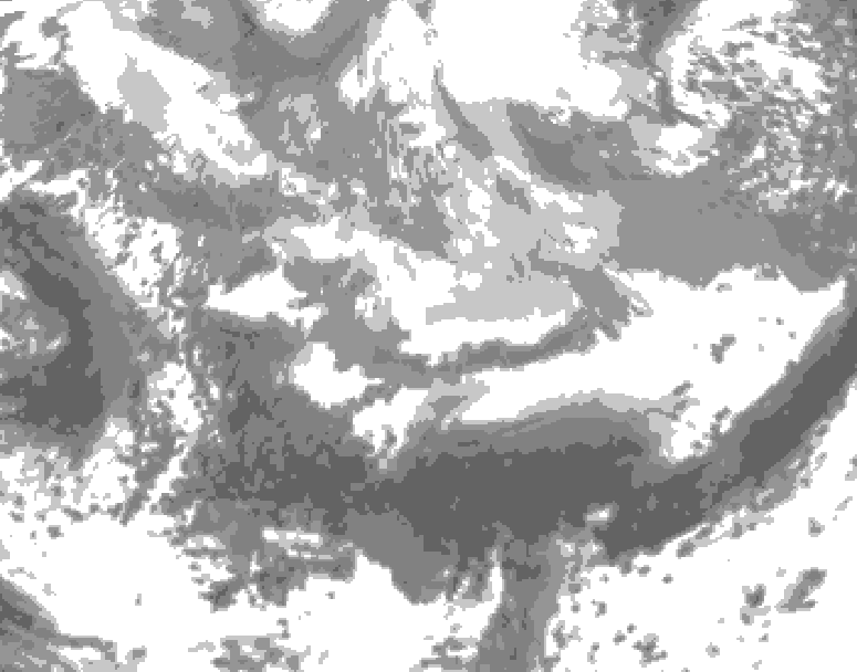 GDPS total cloud 024 hour forecast chart for Canada based on 2026/04/02 0000Z data