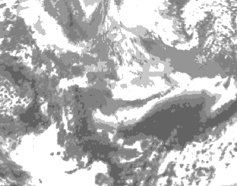 GDPS total cloud 036 hour forecast chart for Canada based on 2026/04/02 0000Z data