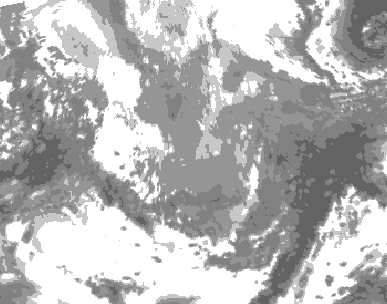 GDPS total cloud 096 hour forecast chart for Canada based on 2026/04/02 0000Z data