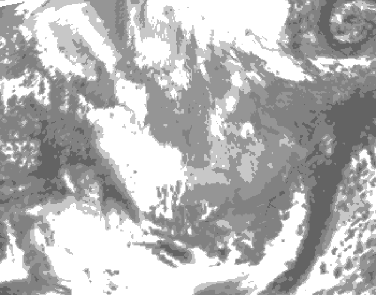 GDPS total cloud 108 hour forecast chart for Canada based on 2026/04/02 0000Z data