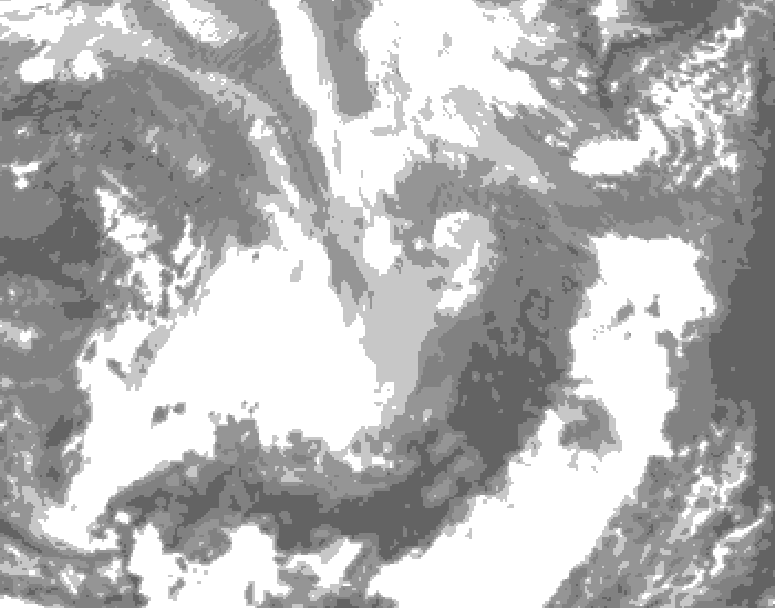 GDPS total cloud 180 hour forecast chart for Canada based on 2026/04/02 0000Z data