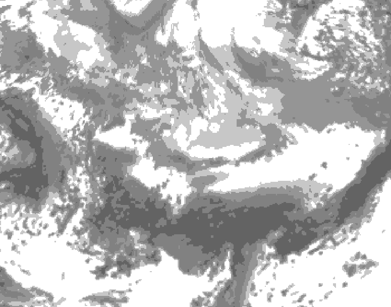 GDPS total cloud 012 hour forecast chart for Canada based on 2026/04/02 1200Z data