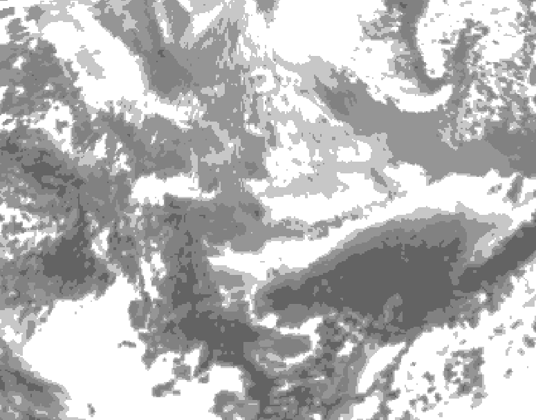 GDPS total cloud 024 hour forecast chart for Canada based on 2026/04/02 1200Z data