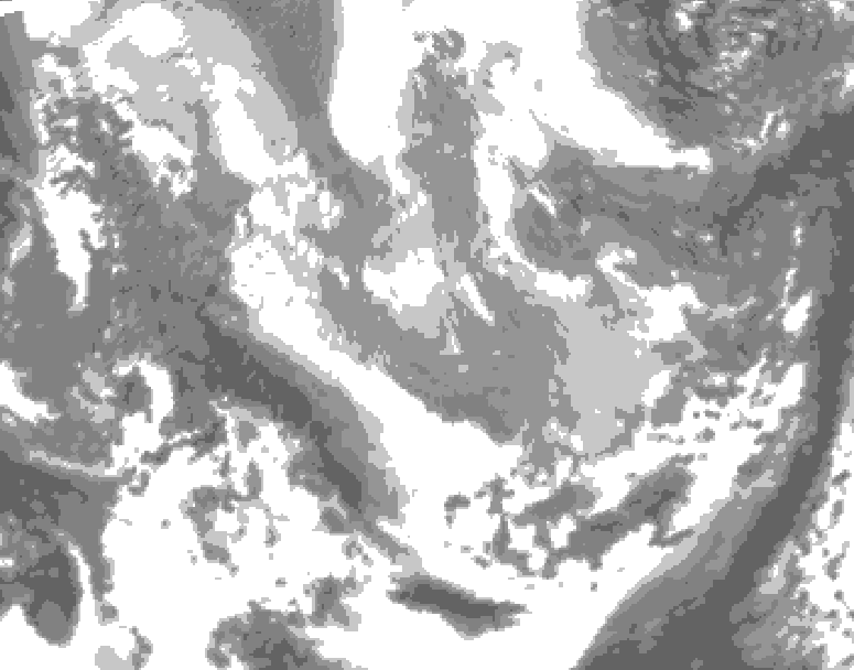 GDPS total cloud 120 hour forecast chart for Canada based on 2026/04/02 1200Z data