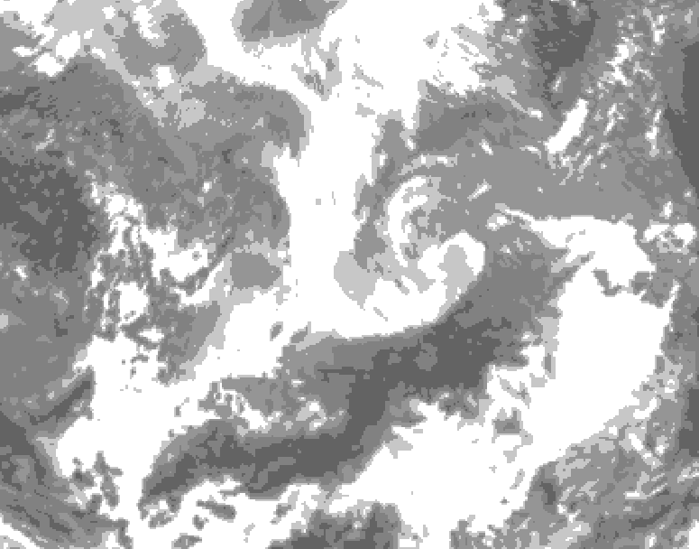 GDPS total cloud 168 hour forecast chart for Canada based on 2026/04/02 1200Z data
