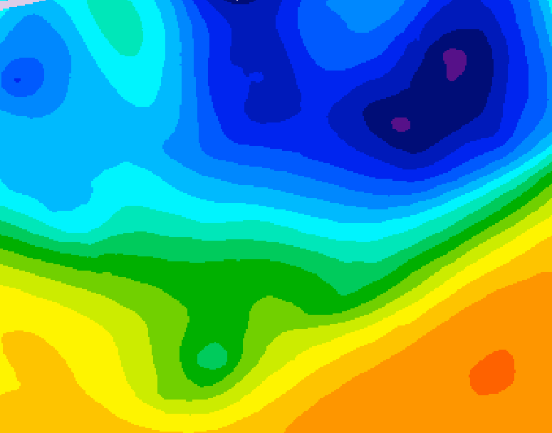 GDPS 500 millibar geopotential height 018 hour forecast chart for Canada based on 2026/04/03 0000Z data