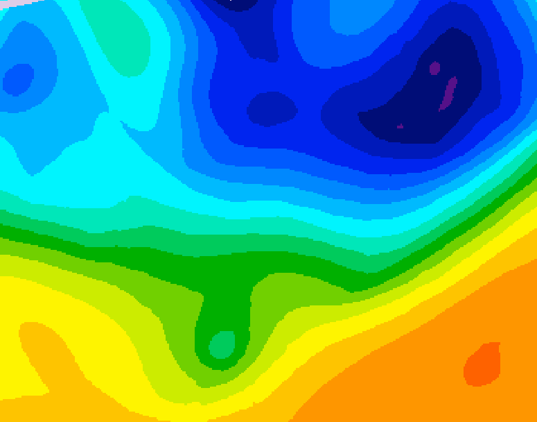 GDPS 500 millibar geopotential height 024 hour forecast chart for Canada based on 2026/04/03 0000Z data