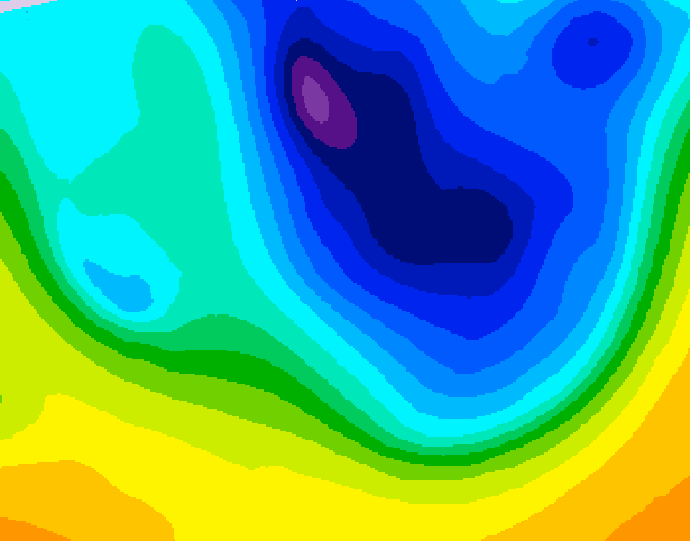 GDPS 500 millibar geopotential height 102 hour forecast chart for Canada based on 2026/04/03 0000Z data