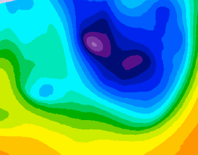 GDPS 500 millibar geopotential height 114 hour forecast chart for Canada based on 2026/04/03 0000Z data