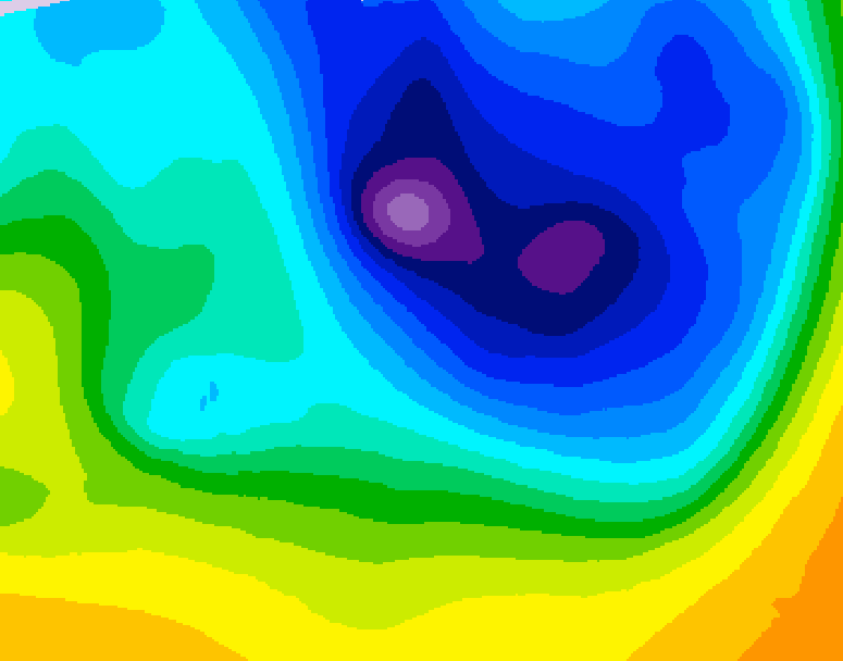 GDPS 500 millibar geopotential height 120 hour forecast chart for Canada based on 2026/04/03 0000Z data