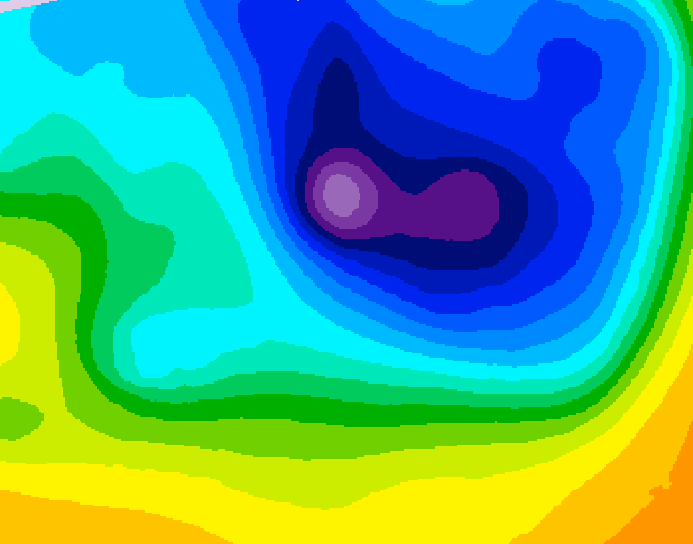 GDPS 500 millibar geopotential height 126 hour forecast chart for Canada based on 2026/04/03 0000Z data