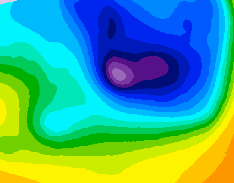 GDPS 500 millibar geopotential height 132 hour forecast chart for Canada based on 2026/04/03 0000Z data