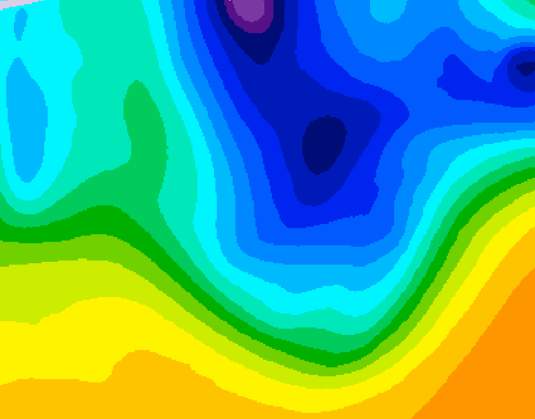 GDPS 500 millibar geopotential height 060 hour forecast chart for Canada based on 2026/04/03 1200Z data