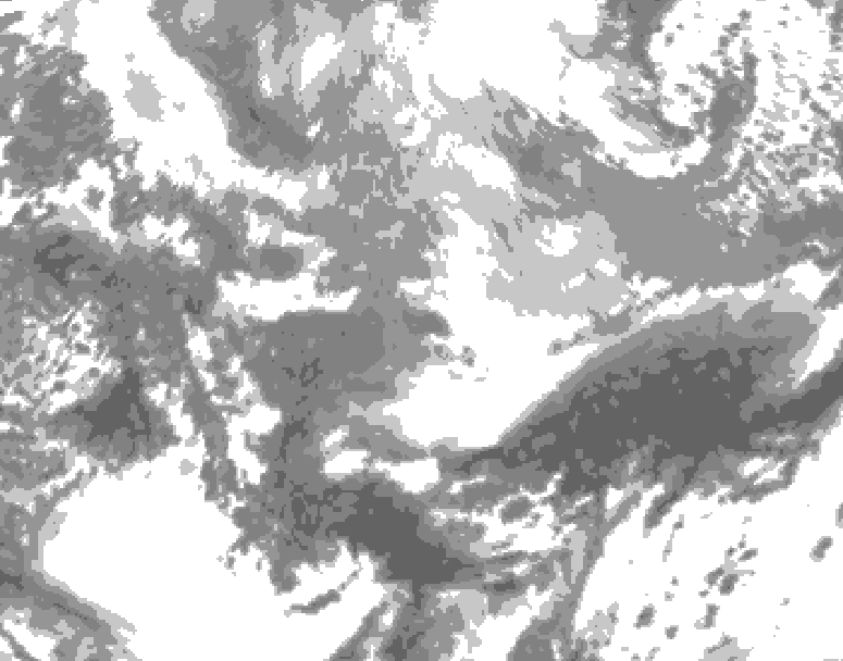 GDPS total cloud 018 hour forecast chart for Canada based on 2026/04/03 0000Z data