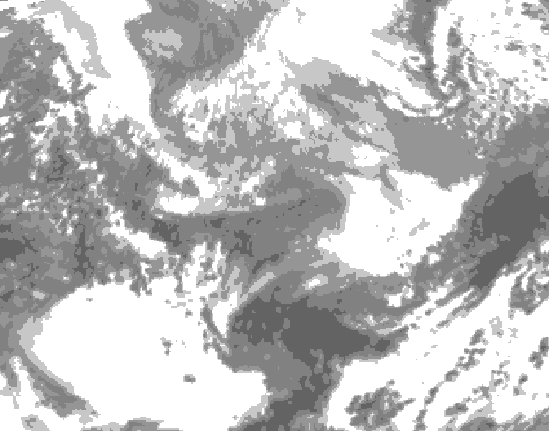 GDPS total cloud 036 hour forecast chart for Canada based on 2026/04/03 0000Z data