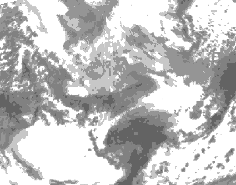 GDPS total cloud 042 hour forecast chart for Canada based on 2026/04/03 0000Z data