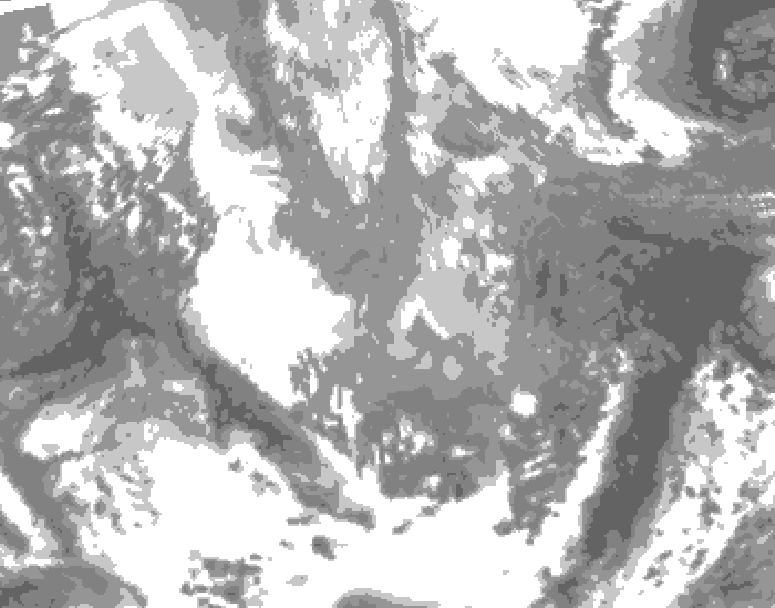 GDPS total cloud 078 hour forecast chart for Canada based on 2026/04/03 0000Z data