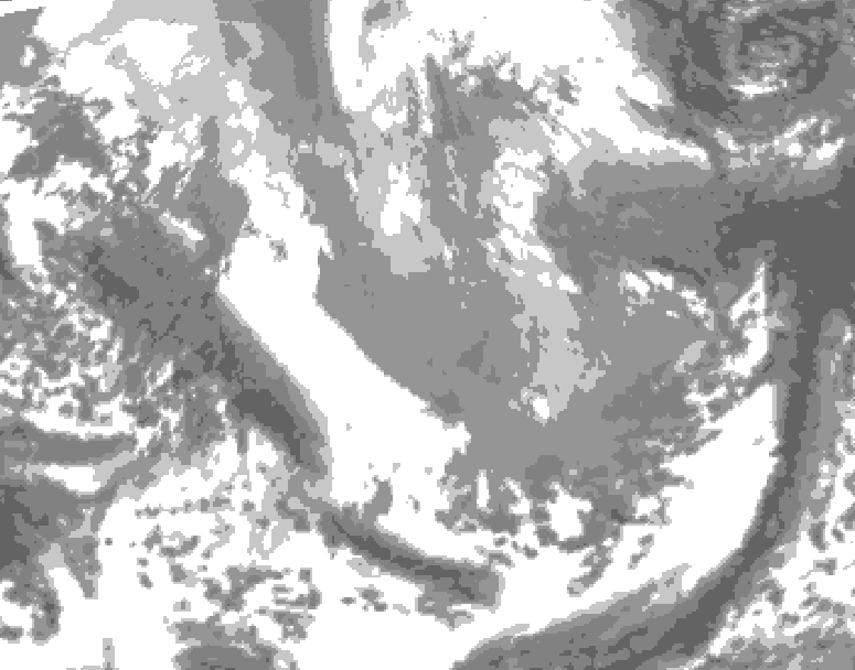 GDPS total cloud 096 hour forecast chart for Canada based on 2026/04/03 0000Z data