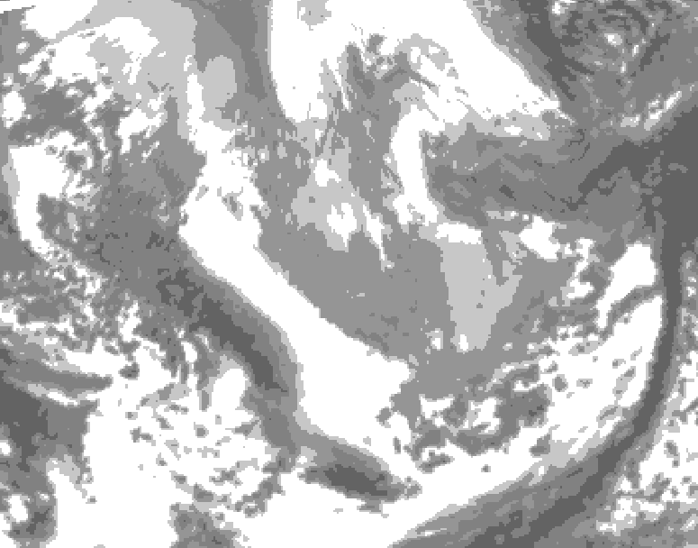 GDPS total cloud 102 hour forecast chart for Canada based on 2026/04/03 0000Z data